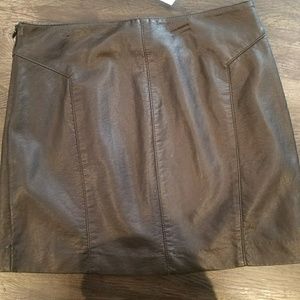 Black faux leather skirt
